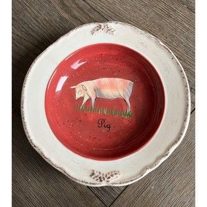 Raymond Waites Certified International VINTAGE FARM Pig‎ 9" Bowl